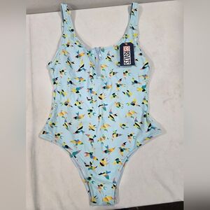RSVLTS Colorblock Birds Womens One-Piece Swim Sz Birds Of Play Sz XL
